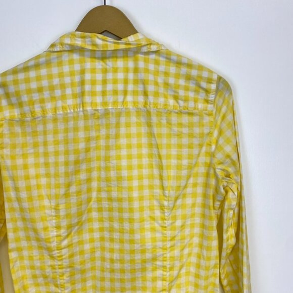 J. Crew Yellow Checkered Button Down Shirt - Picture 8 of 10